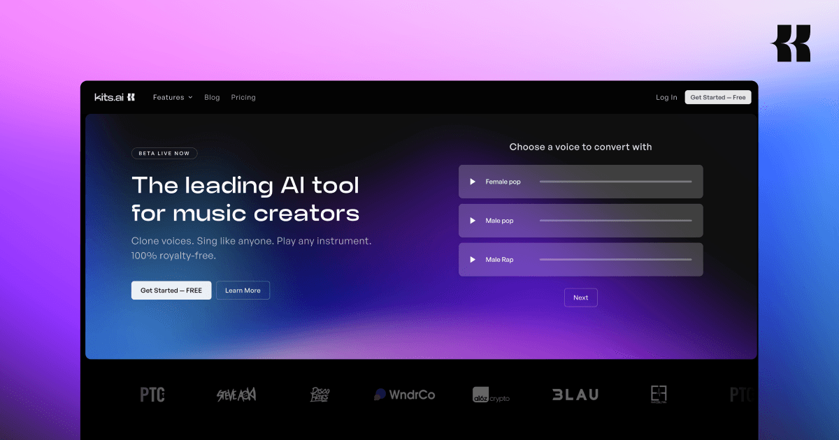 Kits AI website